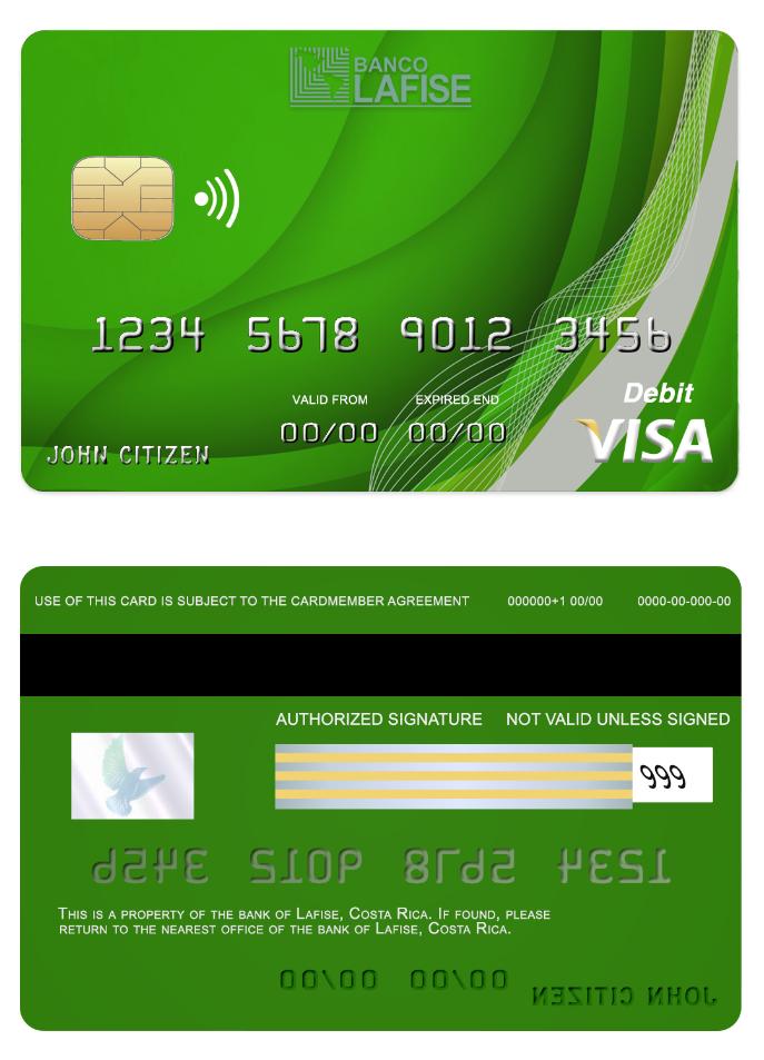 Costa Rica lafise bank visa card